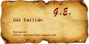 Gál Emilián névjegykártya